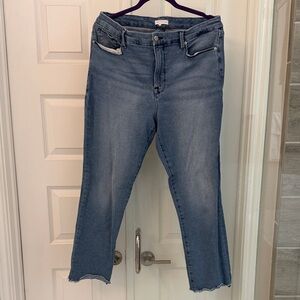 Good American Cropped Blue Jeans